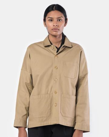 Drop Shoulder Panama Jacket in Sand